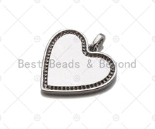 Load image into Gallery viewer, Black White Red Enamel Heart with CZ Micro Pave SKU#L326
