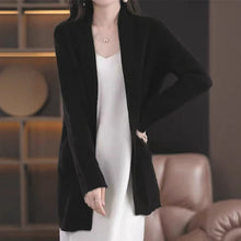 Load image into Gallery viewer, Womens Stylish Loose-fitting Mid-length Knit Cardigan