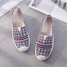 Load image into Gallery viewer, Women's Ethnic Print Canvas Slip-On Shoes | Lightweight Low-Top Flats