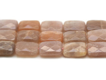 Load image into Gallery viewer, Natural Quality Peach Moonstone Faceted Rectangle Beads, Sku#HY1