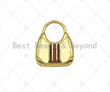 Load image into Gallery viewer, Red Black/White Black Enamel Lady Bag Shape Charm, 18K Gold Charm, Necklace Bracelet Charm Pendant,15x19mm,Sku#LK316