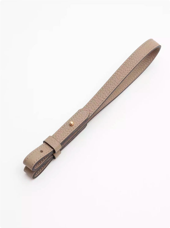 Genuine Leather Bag Strap Replacement – Adjustable Spaghetti Shoulder Strap with Gold & Silver Stud Detail