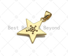 Load image into Gallery viewer, CZ Micro Pave Five Star Shape Pendant/Charm,CZ Dainty Gold Charm, Necklace Bracelet Charm Pendant,14x18mm,Sku#JD01