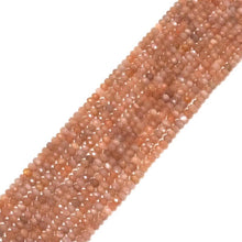 Load image into Gallery viewer, Genuine Peach Moonstone Rondelle Faceted Beads, 4x6mm, Sku#U1509