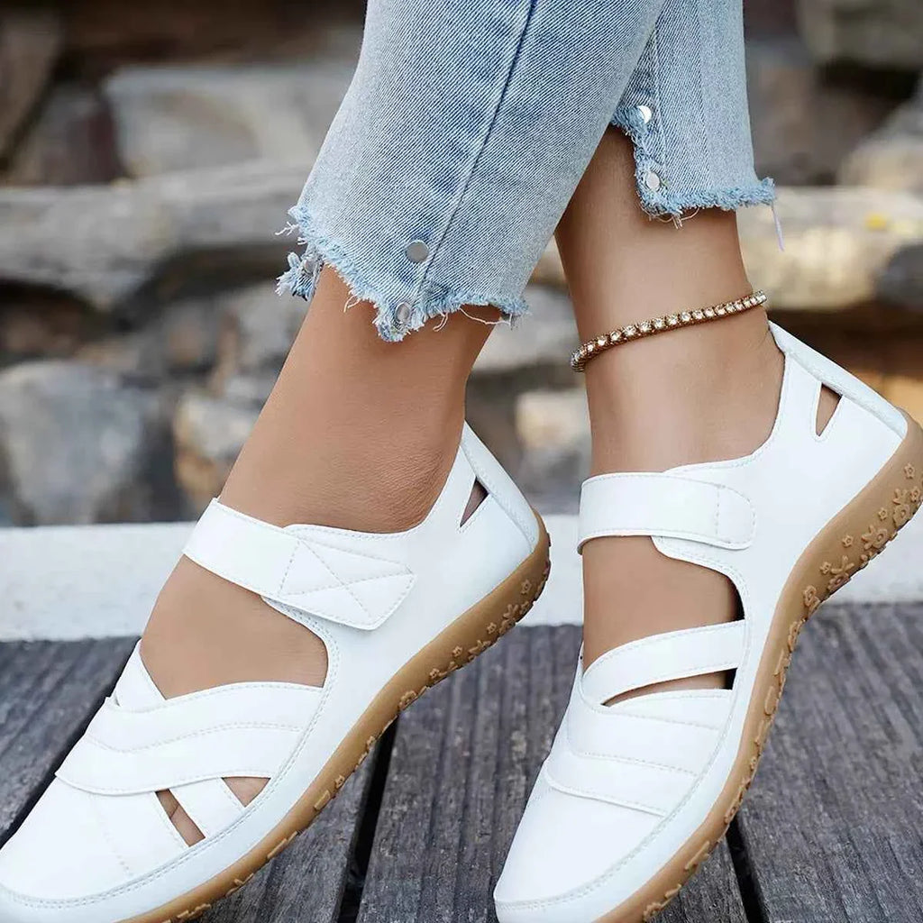 Women's Velcro Slip-On Sneakers | Casual Flat Walking Shoes | Comfortable Everyday Footwear