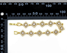 Load image into Gallery viewer, CZ Gold Silver Rhombus Diamond Shape Bezel Setting Bracelet, Sku#B218