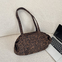 Load image into Gallery viewer, Women's Leopard Print Tote Bag - Soft Suede Shoulder Bag with Dual Straps