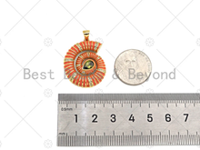Load image into Gallery viewer, CZ Micro Pave Colorful Enamel Sea Snail Shape Charm, 18K Gold Enamel Pendant, Necklace Bracelet Charm Pendant,26x30mm,Sku#LK317
