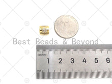 Load image into Gallery viewer, CZ Pave planet on Large hole tube spacer beads, sku#C120