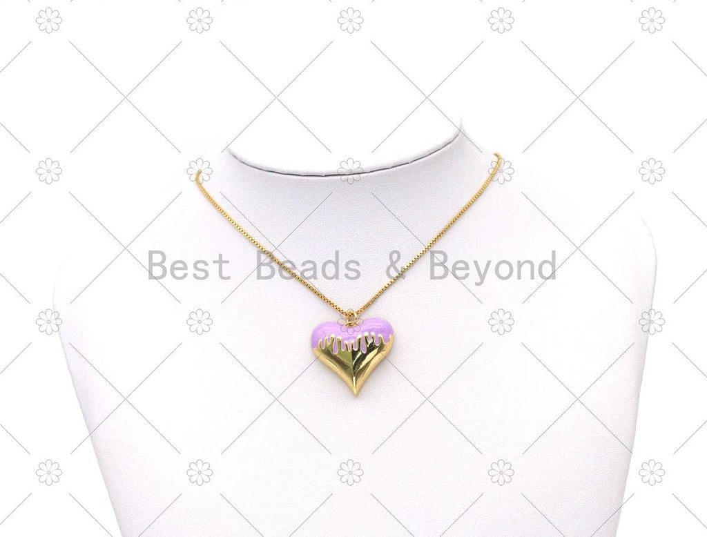 Colorful Enamel Heart Shape Pendant, Sku#L639