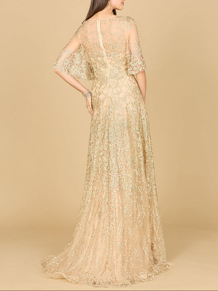 Lara 33277 - Cape Sleeve Mother's Gown