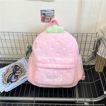 Load image into Gallery viewer, Cute Plush Fruit Backpack – Pink Kawaii Mini Backpack for Women