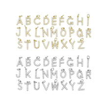 Load image into Gallery viewer, Gold Silver Pearl Initial Letter Charm, Personalized Charm, Sku#A262