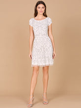 Load image into Gallery viewer, Lara Allison Short Sleeve Beaded Cocktail Dress in Ivory