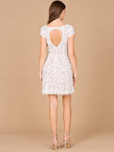 Load image into Gallery viewer, Lara Allison Short Sleeve Beaded Cocktail Dress in Ivory