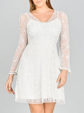 Load image into Gallery viewer, Lara Eliza Beaded A-line Bell Sleeve Bridal Short Dress