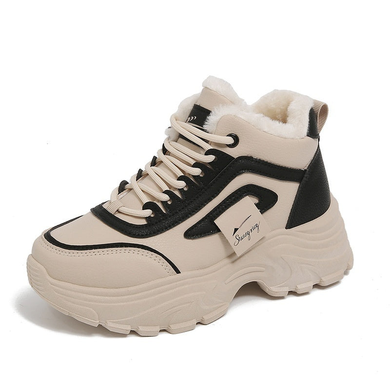 Women's Fleece-Lined High-Top Sneakers | Warm Winter Casual Shoes