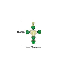 Load image into Gallery viewer, Black Clear Red Green Heart Cross Mary Charm Pendant,Sku#LK1219