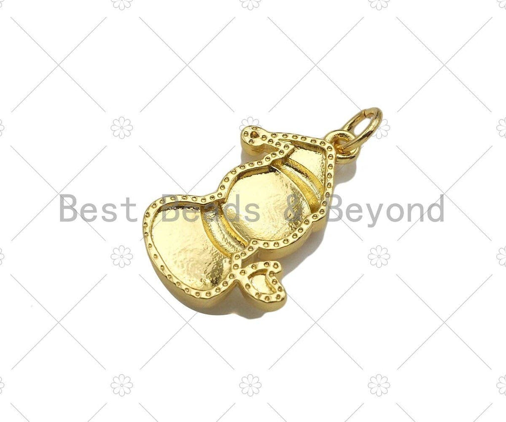 Dainty 18K Gold Cute Snowman Shape Pendant, Christmas Charm Pendant,15x20mm, Sku#LK215