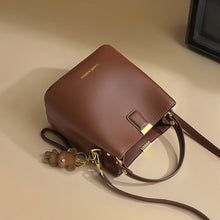 Load image into Gallery viewer, Women's Genuine Leather Crossbody Bucket Bag | Second-Layer Cowhide Shoulder Bag