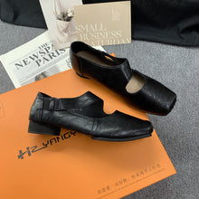 Load image into Gallery viewer, Women's Vintage Square-Toe Ballet Flats | Chunky Heel &amp; Flat Sole Slip-On Shoes