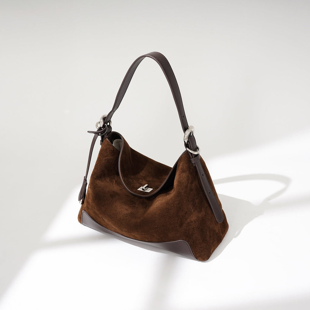Women's Large Capacity Commuter Bag – Matte Cowhide Shoulder & Crossbody Handbag