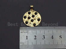 Load image into Gallery viewer, Colorful Enamel Round Particle On Gold Round Coin Pendant, 23x25mm,Sku#F1041C