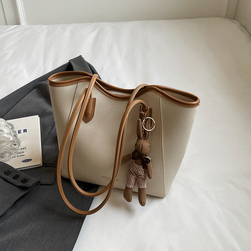 Textured Retro Minimalist Shoulder Bag