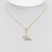 Load image into Gallery viewer, Clear CZ Gold Butterfly Charm, Sku#LK890