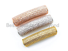 Load image into Gallery viewer, CZ Micro Pave Big Hole Curved Spacer Tube, sku#G249