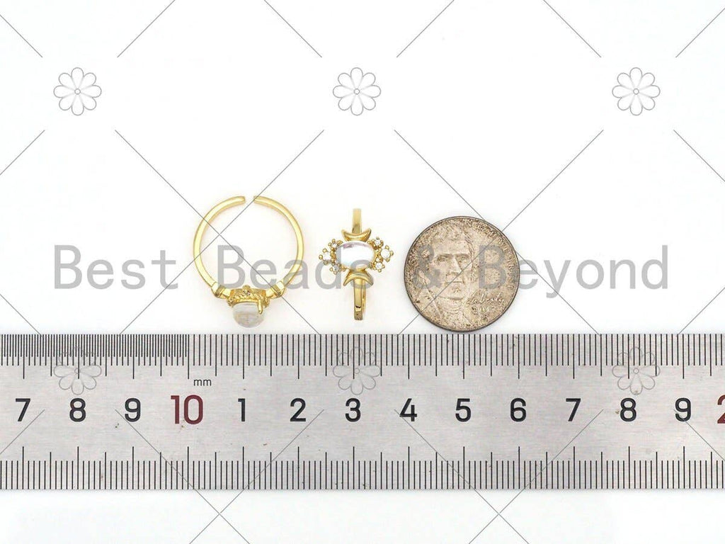 Blue Moonstone Adjustable Ring, Sku#X252