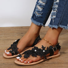 Load image into Gallery viewer, Women's Bohemian Lace Flat Sandals | Ankle Strap Flower Beach Shoes