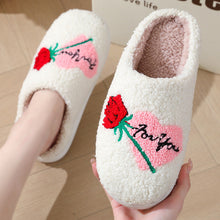Load image into Gallery viewer, Women's Plush Embroidery Home Slippers | Suede Non-Slip Warm House Shoes