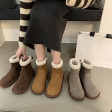 Load image into Gallery viewer, Women's Retro Furry Ankle Boots - Comfortable Side Zipper Low Shaft Boots