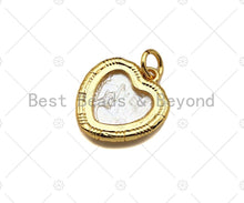 Load image into Gallery viewer, Dainty Mother of Pearl On Heart Shape Pendant/Charm, Bracelet Necklace Natural Mother of Pearl Charm, Heart Pendant Charm, 16x14mm,Sku#L447