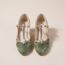 Load image into Gallery viewer, Women's Velvet Platform Heels | Petal T-Strap Stiletto Party Shoes