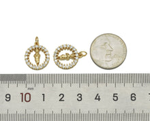 Load image into Gallery viewer, CZ Round Ring with Lady Charm, Sku#JL70