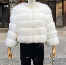 Load image into Gallery viewer, Faux Fox-fur Patchwork Thickened Warm Fur Coat