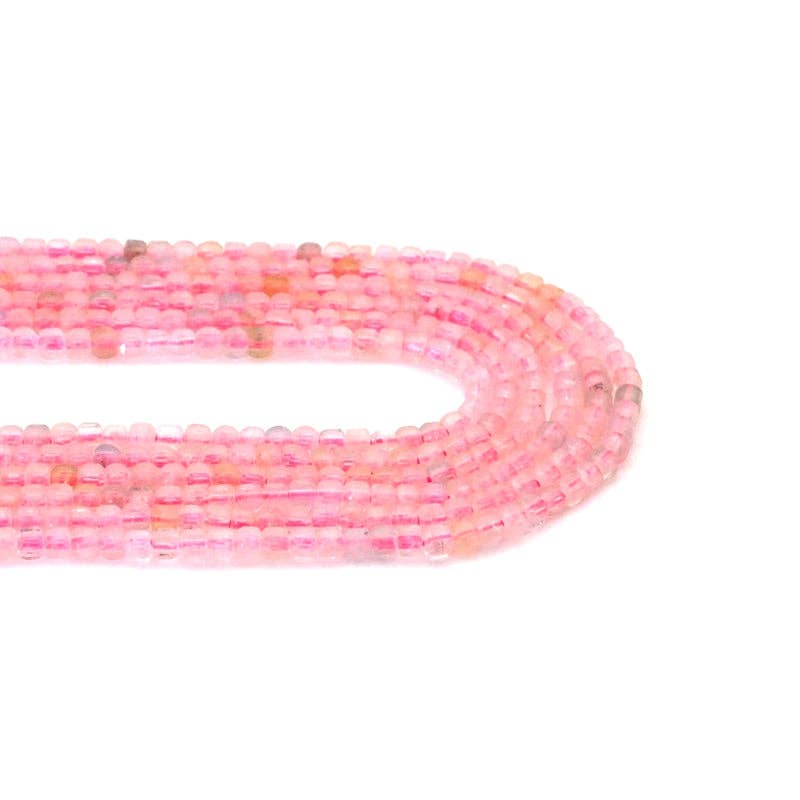 Genuine Morganite Faceted Cube Beads, 2.5mm, Sku#U1537