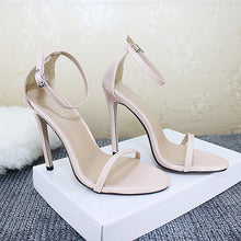 Load image into Gallery viewer, Women's Fish Mouth Stiletto Sandals | Buckle High Heel Open-Toe Heels