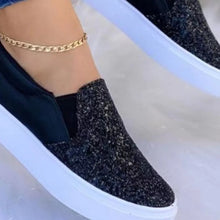 Load image into Gallery viewer, Women's Sequin Platform Slip-On Flats | Sparkle Round Toe Shoes