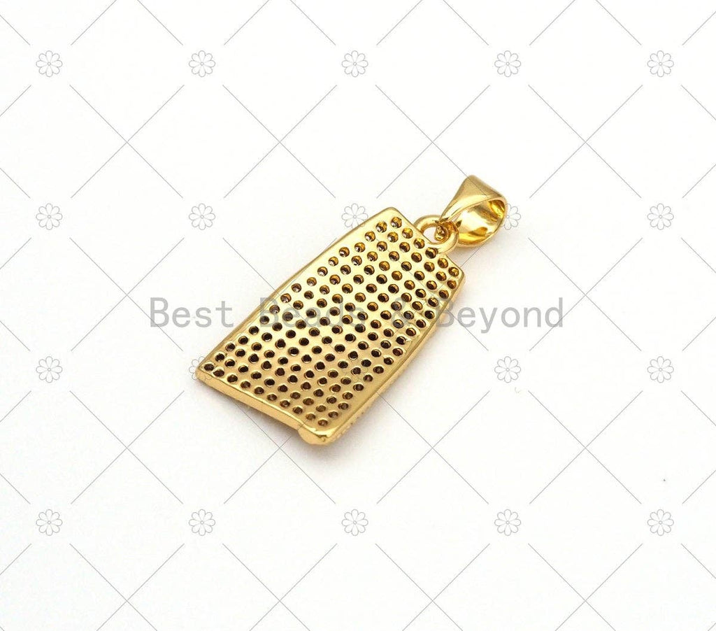 CZ Micro Pave Bell Shape Pendant, 18K Gold Filled Cubic Zirconia Charm, Necklace Bracelet Charm Pendant,12x22mm, Sku#LK474