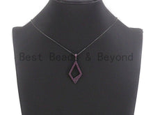 Load image into Gallery viewer, CZ Micro Pave Hollow out Rhombus Shape Pendant, Rhombus Frame Shape Pendant Charm, Earrings Necklace Bracelets Making Charm,20x45mm, sku #X4
