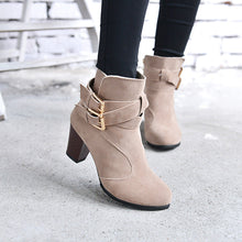 Load image into Gallery viewer, Women's Suede Platform Ankle Boots | Warm Zipper Martin Heels