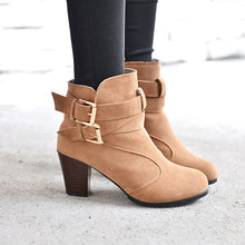 Load image into Gallery viewer, Women's Suede Platform Ankle Boots | Warm Zipper Martin Heels