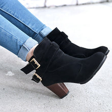 Load image into Gallery viewer, Women's Suede Platform Ankle Boots | Warm Zipper Martin Heels