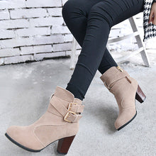 Load image into Gallery viewer, Women's Suede Platform Ankle Boots | Warm Zipper Martin Heels