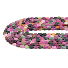 Load image into Gallery viewer, 6x8mm Multicolor Tourmaline Flat Oval Beads, Sku#U1937