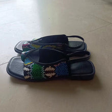 Load image into Gallery viewer, Women's Plus-Size Square-Toe Flat Sandals – Casual Summer Slides in Wide Widths
