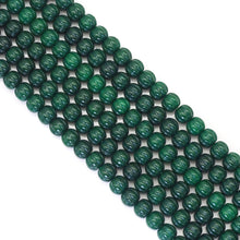 Load image into Gallery viewer, Carved Pumpkin Emerald Jade Beads, 10mm, Sku#U1714